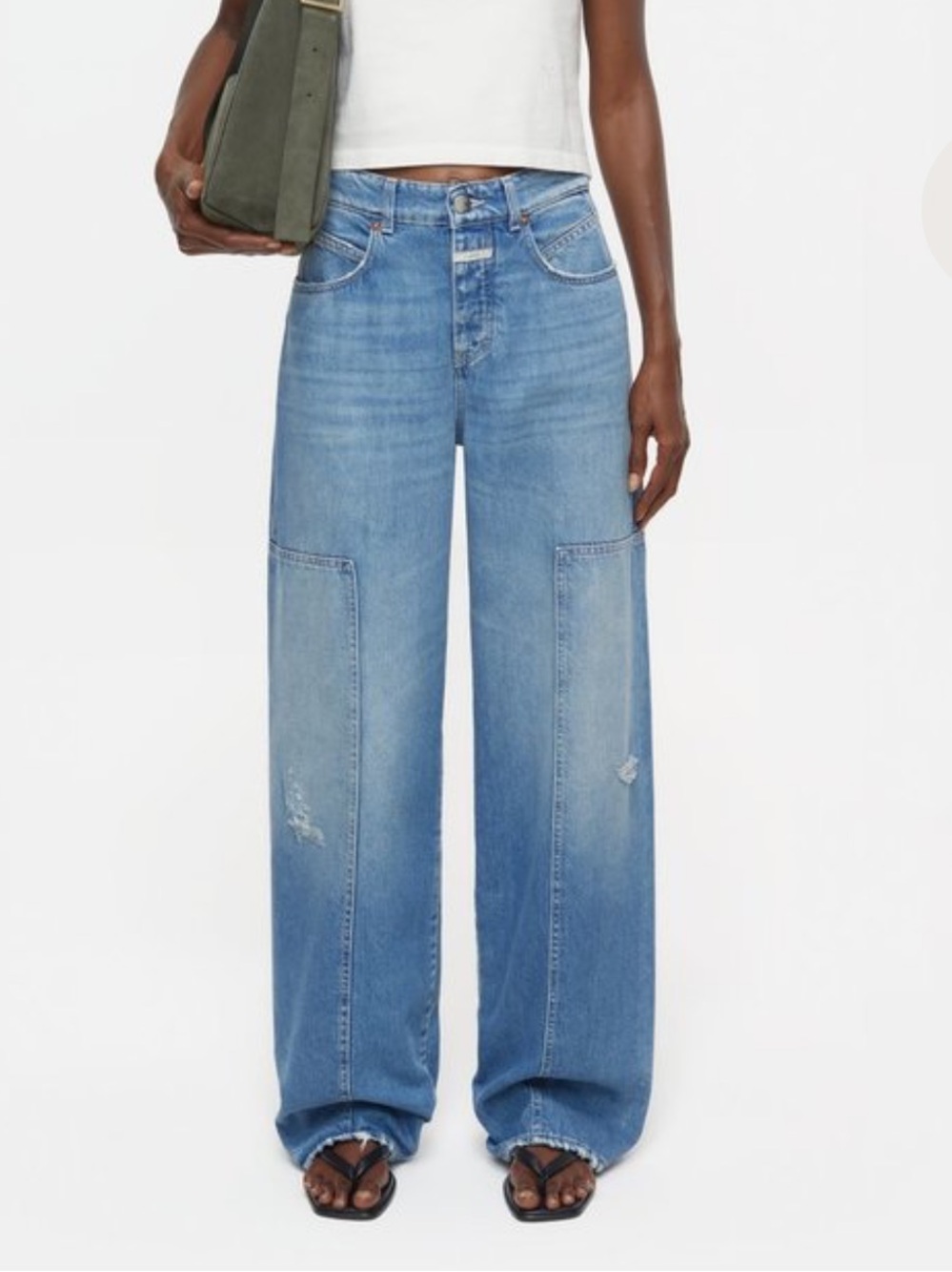 CLOSED Nikka Wide Leg Jeans NWT Light Wash Size 26 Premium Designer Denim
